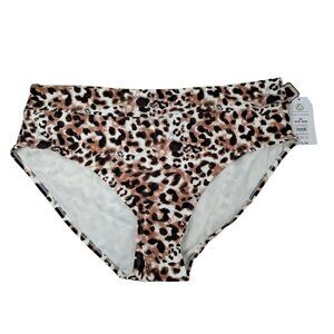 Time and Tru Womens 2XL Watercolor Cheetah Mid Rise Bikini Bottoms